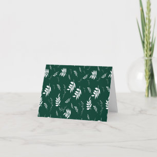 leaf pattern thank you card