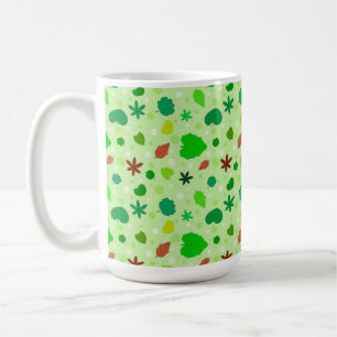 Leaf Pattern Vibrant Botanical Nature Design Coffee Mug