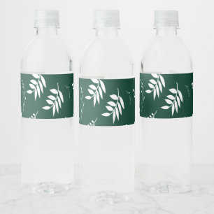leaf pattern water bottle label