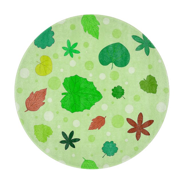 Leaf Pattern with Various Shapes and Colours Cutting Board (Front)