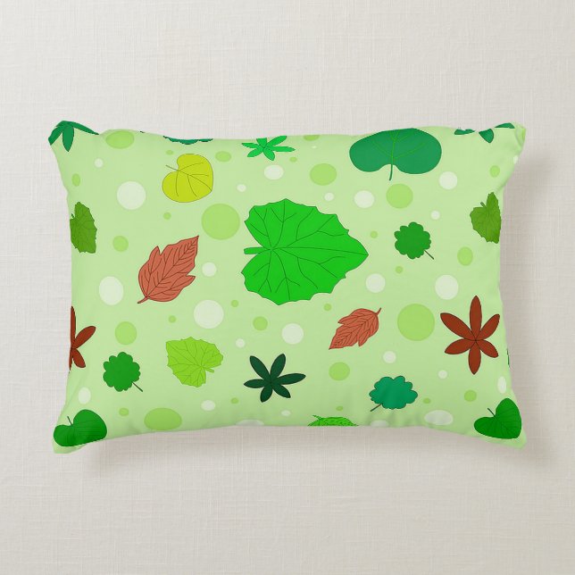 Leaf Pattern with Various Shapes and Colours Decorative Cushion (Front)