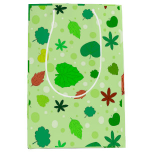 Leaf Pattern with Various Shapes and Colours Medium Gift Bag