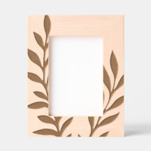 Leaf Pattern Wooden Picture Frame Nature Boho