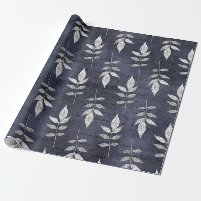 Leaf Pattern Wrapping Paper (Unrolled)