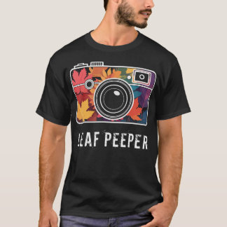 Leaf Peeper Camera Autumn Foliage Maple Fall Leaf  T-Shirt