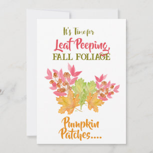 Leaf Peeping Foliage Autumn Watercolor Birthday Card