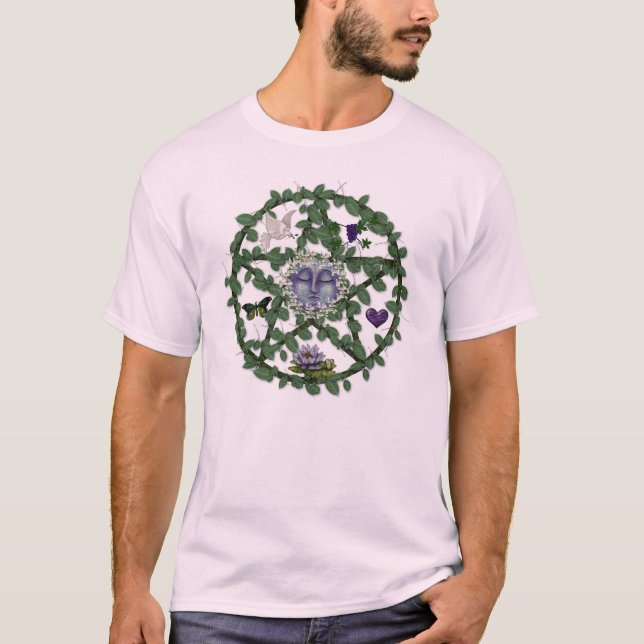 Leaf Pentagram With Moon T-Shirt (Front)