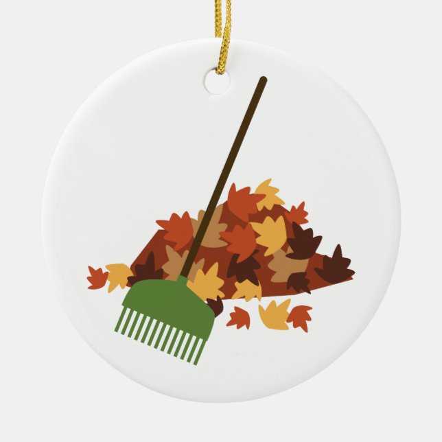 Leaf Pile Ceramic Tree Decoration (Front)