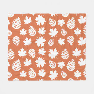 Leaf & Pine Cone Fleece Blanket