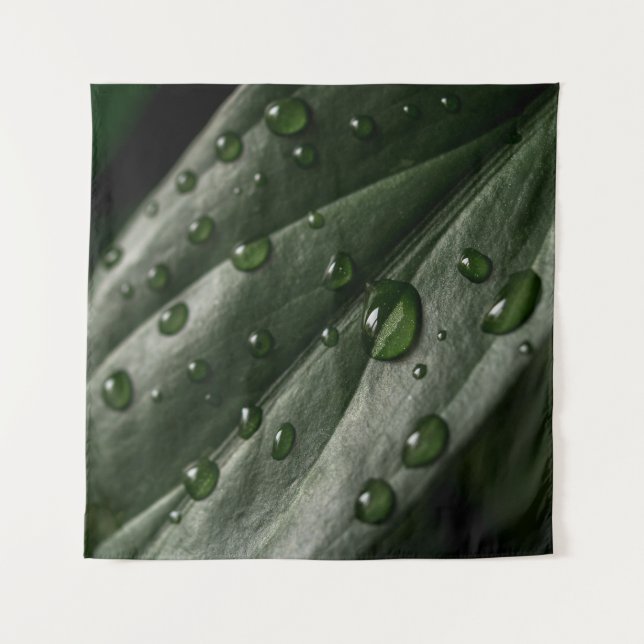 Leaf plant texture drops water tapestry (Front)