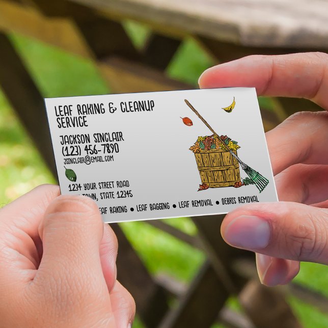 Leaf Raking and Cleanup Business Card (Creator Uploaded)