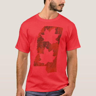 Leaf Red State Of Mississippi Oversized T-Shirt