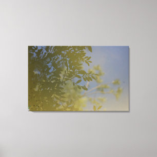 leaf reflection on water canvas print