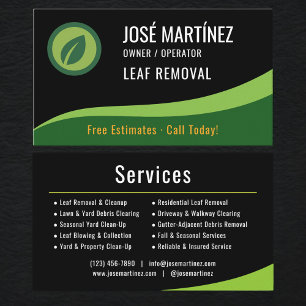 Leaf Removal Service Business Card