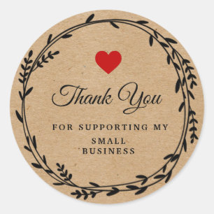 leaf round leaves Craft paper thank you Classic Round Sticker