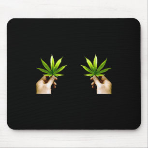Leaf S Breast Funny Pot Weed Leaves Christmas Biki Mouse Mat