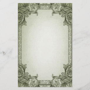 Leaf Scrolls - green Stationery