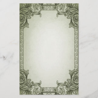 Leaf Scrolls - green Stationery