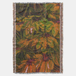 Leaf Shapes Abstract Pattern Throw Blanket