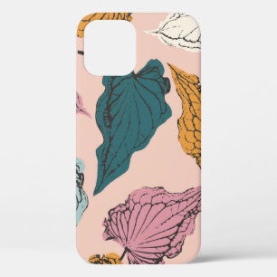 Leaf skeleton seamless pattern,background with cal iPhone 12 case