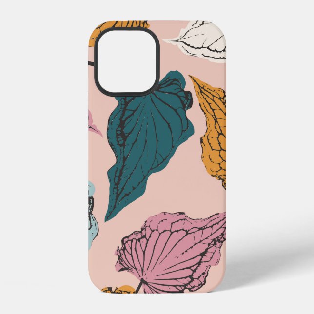 Leaf skeleton seamless pattern,background with cal iPhone case (Back)