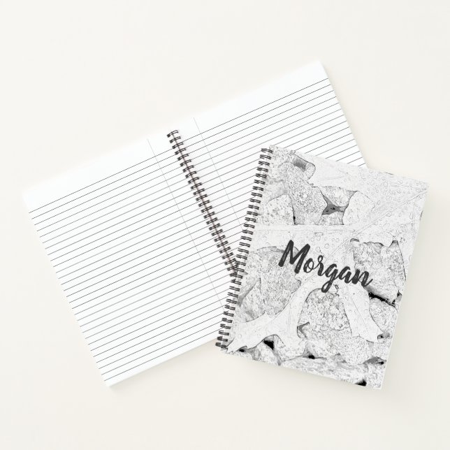 Leaf Sketch Black and White Notebook (Inside)
