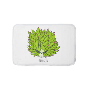 Leaf slug cartoon illustration bath mat