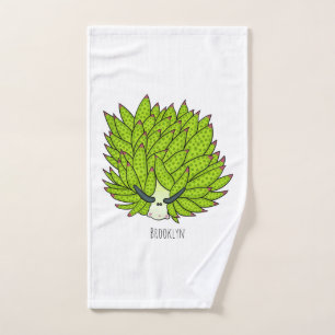 Leaf slug cartoon illustration bath towel set