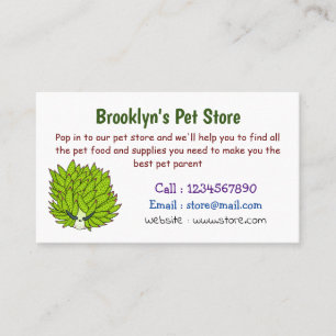 Leaf slug cartoon illustration business card