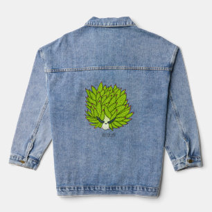 Leaf slug cartoon illustration denim jacket