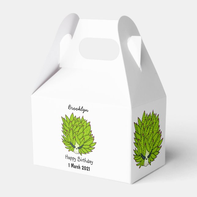 Leaf slug cartoon illustration  favour box (Front Side)