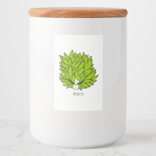 Leaf slug cartoon illustration food label