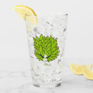 Leaf slug cartoon illustration glass
