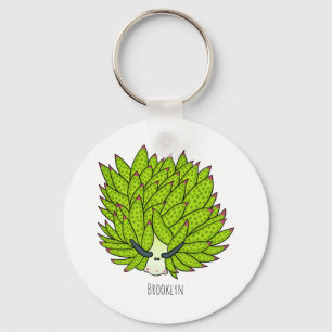 Leaf slug cartoon illustration key ring