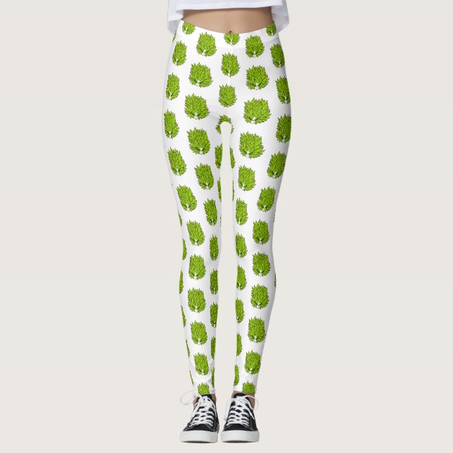 Leaf slug cartoon illustration leggings (Front)