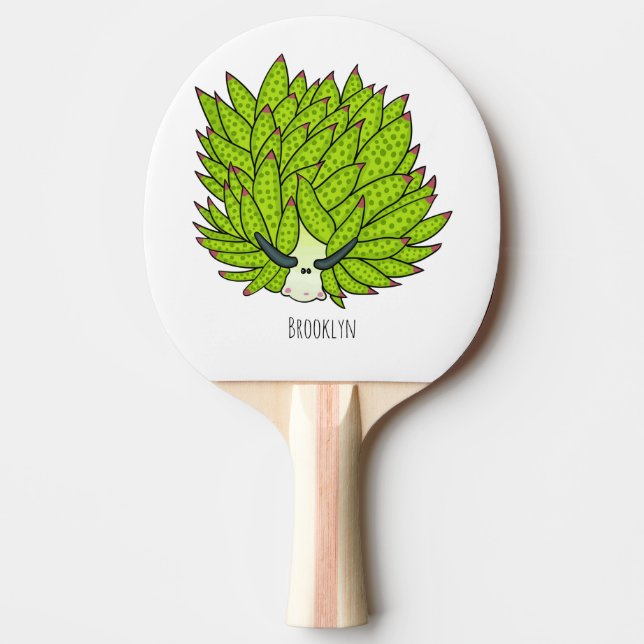 Leaf slug cartoon illustration  ping pong paddle (Front)