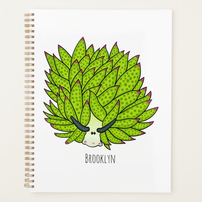 Leaf slug cartoon illustration planner (Front)