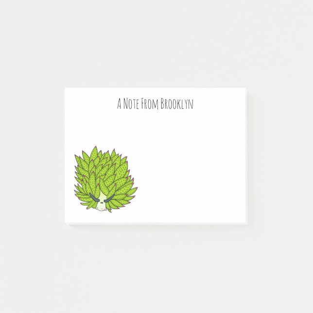 Leaf slug cartoon illustration  post-it notes (Front)