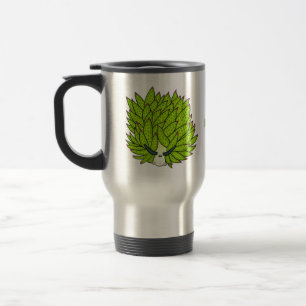 Leaf slug cartoon illustration travel mug