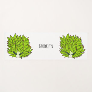 Leaf slug cartoon illustration yoga mat