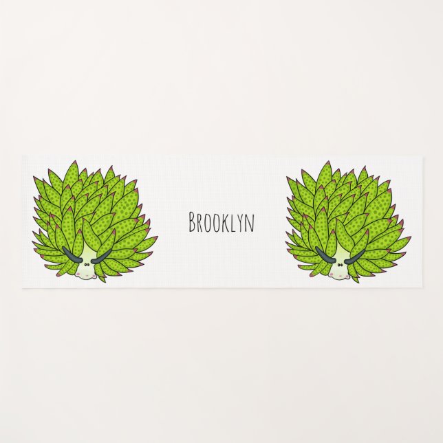 Leaf slug cartoon illustration yoga mat (Front (Horizontal))