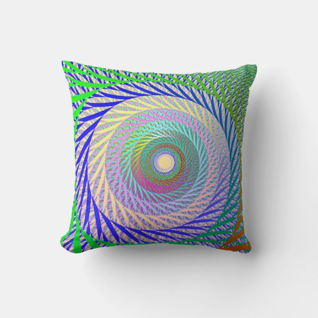 Leaf Spin Pastel Throw Pillow (Front)