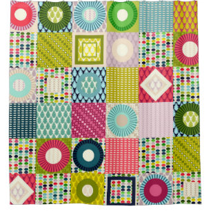 leaf squares shower curtain