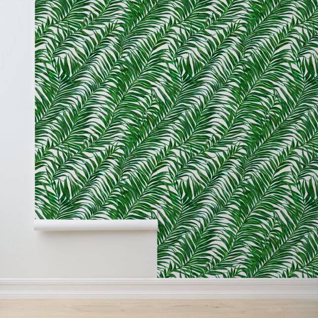 Leaf tendrils pattern botanical jungle tropical  wallpaper (Application)