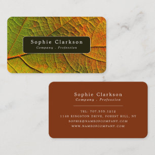 Leaf Veins, Rustic Business Card