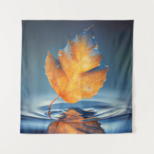 Leaf Water Calm Tranquil Nature Peaceful Season Tapestry