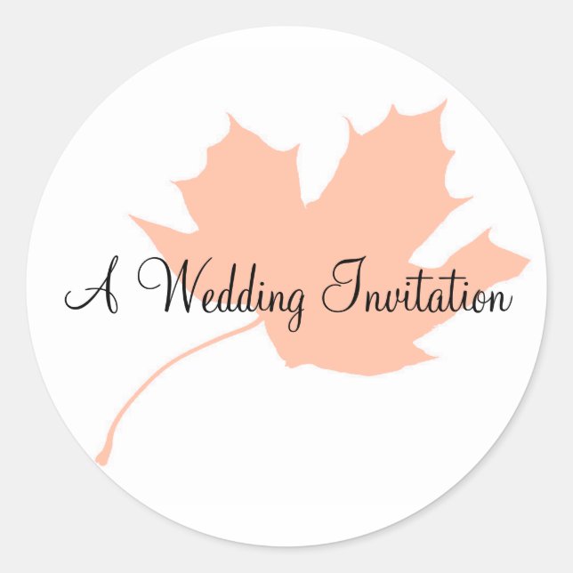 Leaf Wedding Stickers (Front)
