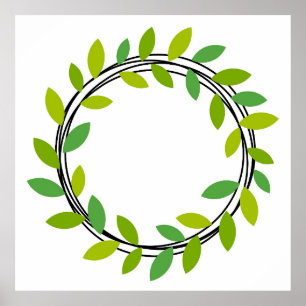 Leaf wreath poster