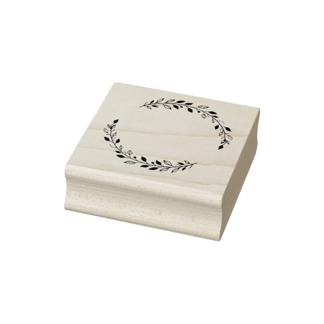 Leaf Wreath Rubber Stamp (Stamp)