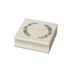 Leaf Wreath Rubber Stamp